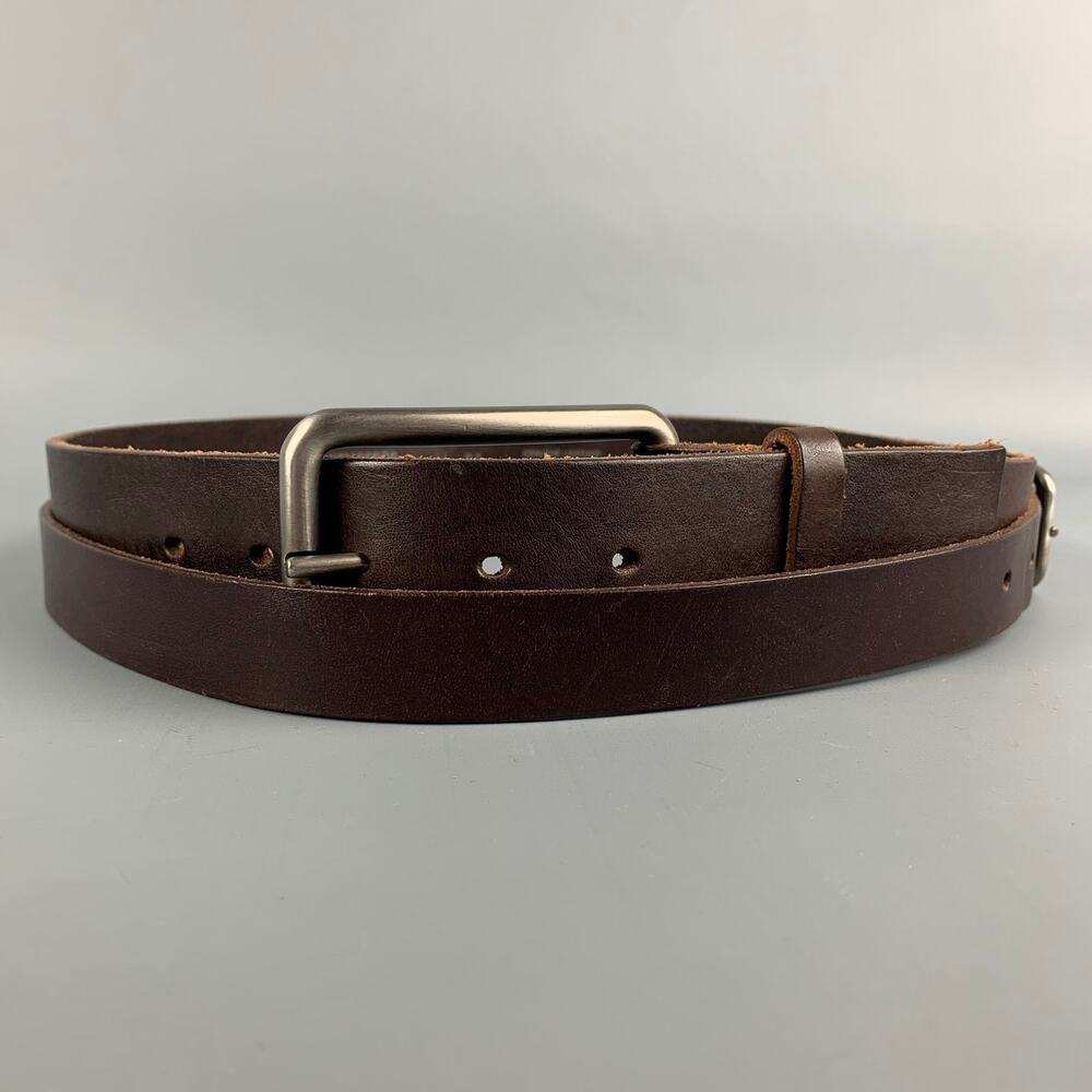DIRK BIKKEMBERGS Size 30 Brown Leather Double Buckle Belt